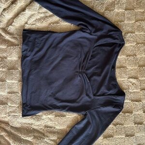 Blue scrunch top with side slits